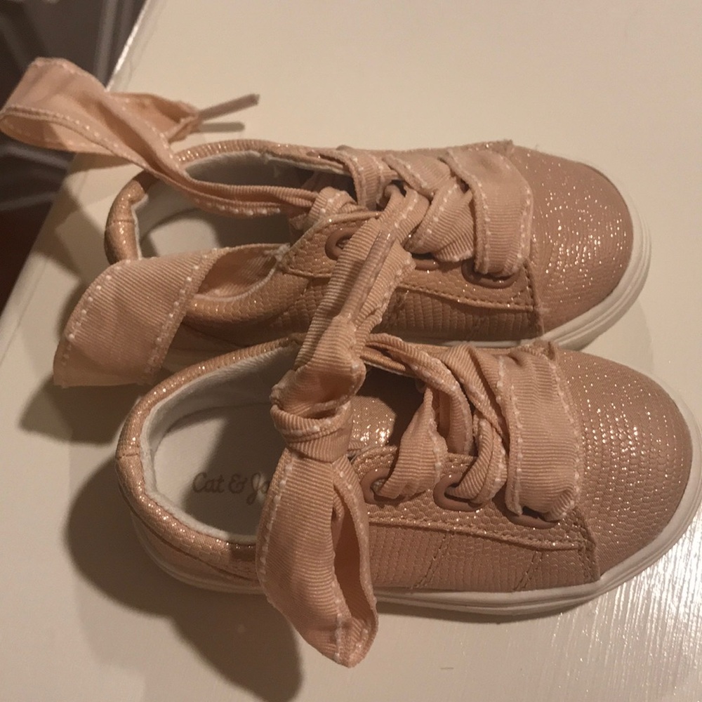 Cat & Jack sneaks, blush color and sparkly!
